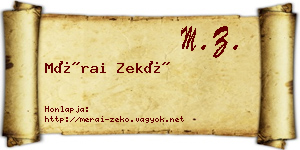 Mérai Zekő névjegykártya